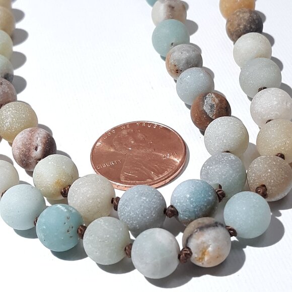 African Opal Mala Meditation 86 Beads Necklace Tassel NWOT - Picture 6 of 6